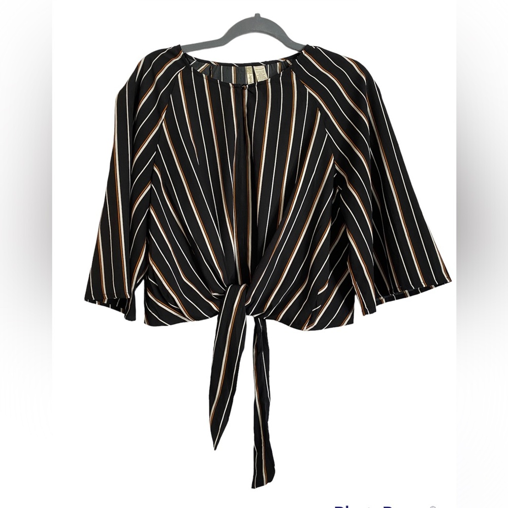 Japna Striped Top with Tie, L